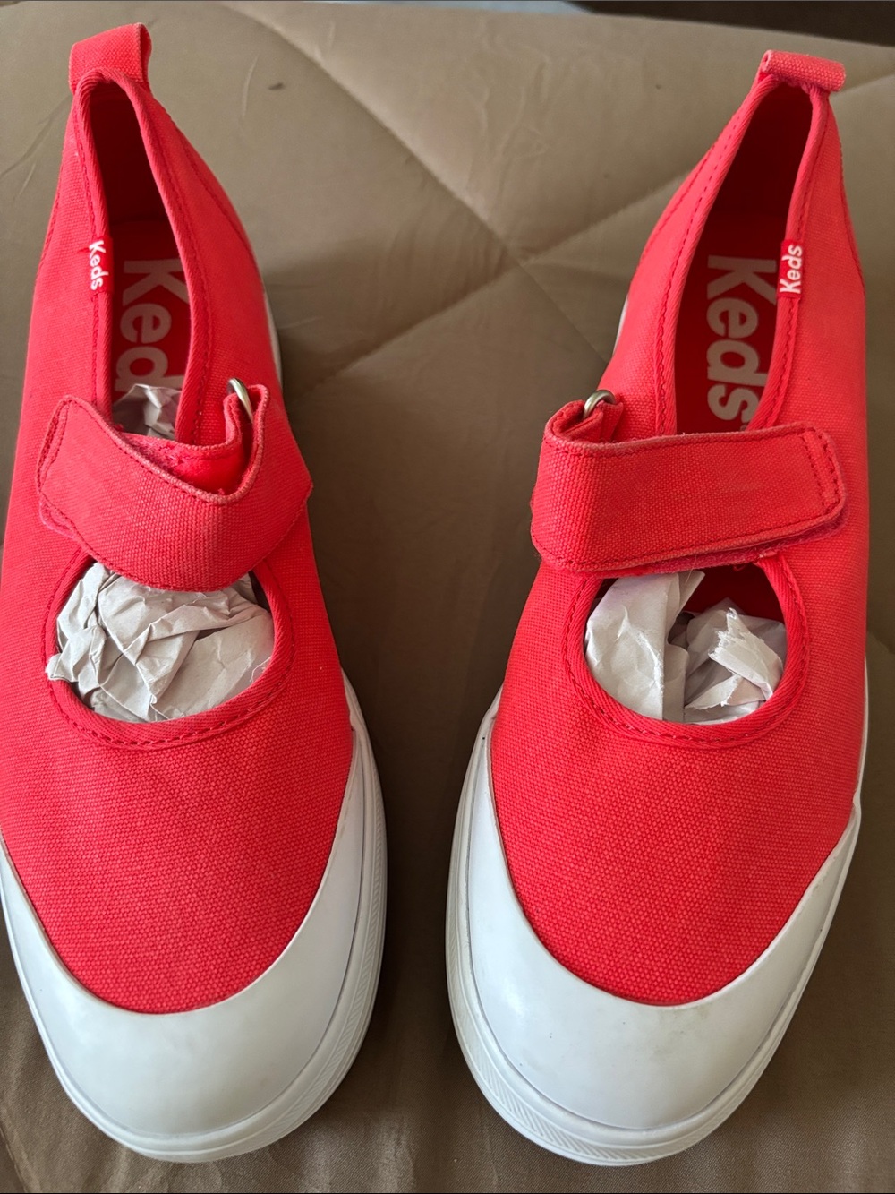 Keds Red Canvas Mary Jane platform Sneakers